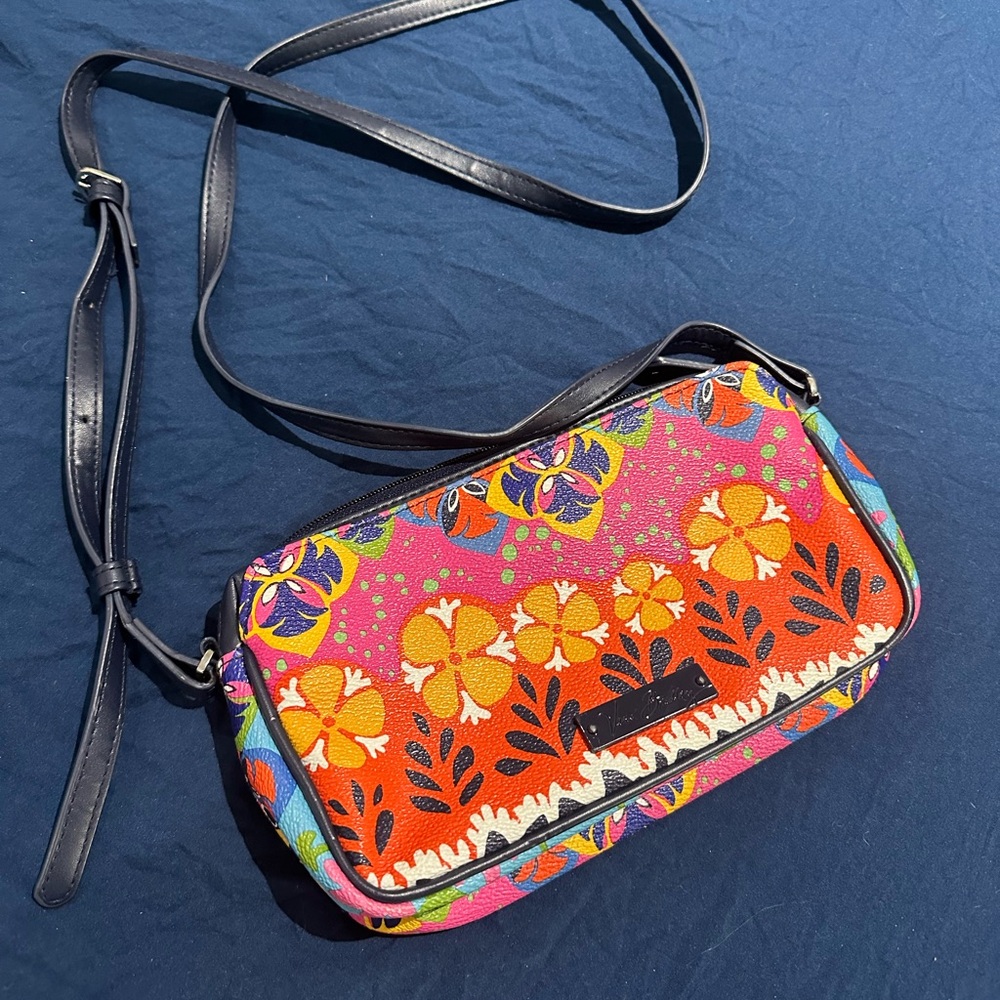 Vera Bradley Mini Crossbody Purse Floral Coated Canvas